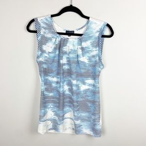 THE LIMITED Women’s Sleeveless Blouse SMALL Striped Front‎ Stretch Career Wear